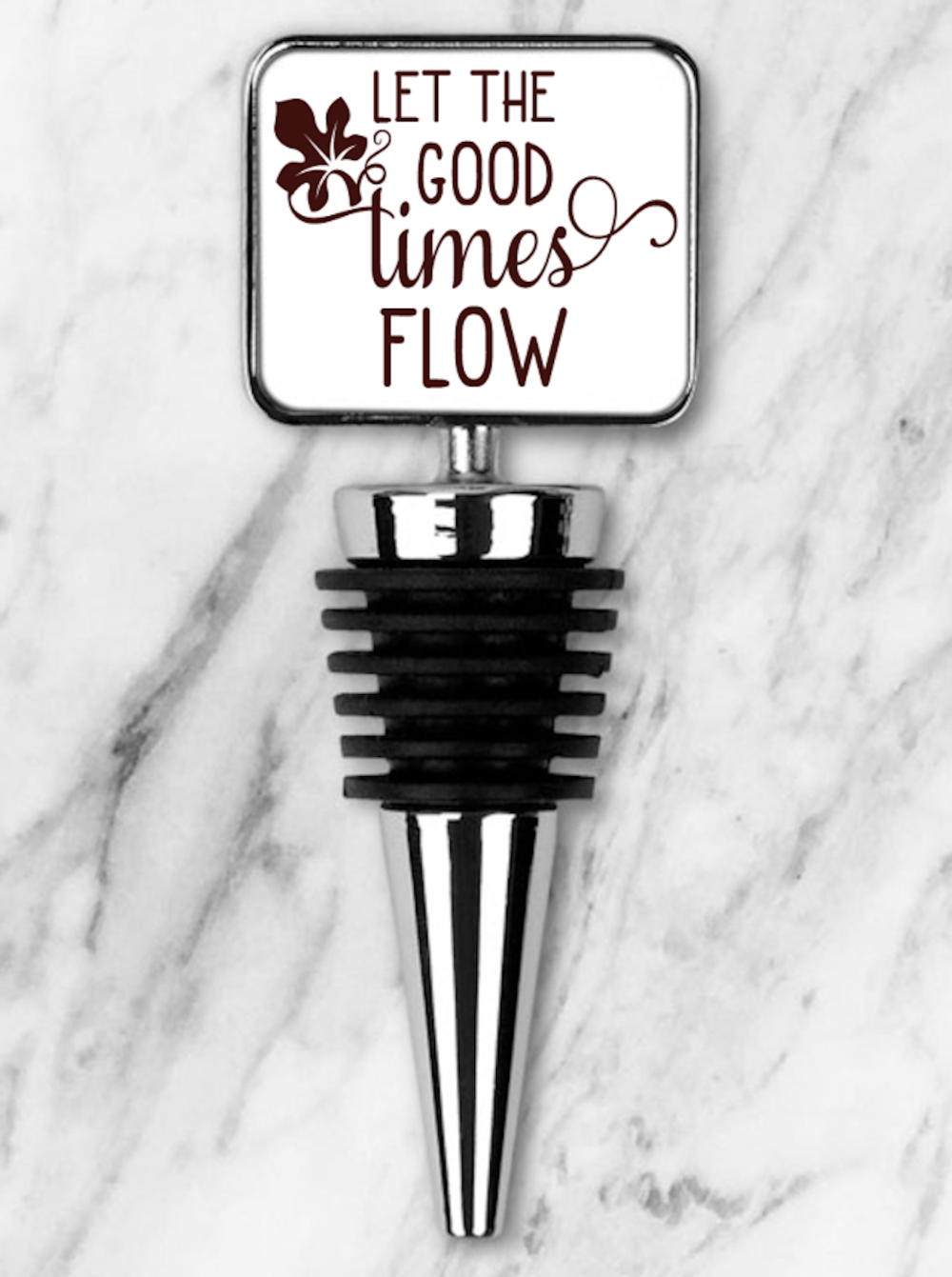 Let The Good Times Flow Rectangle Bottle Stopper, Custom Bottle